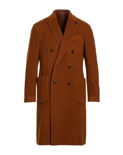 Lardini Man Coat Tan Size 42 Cashmere In Brown