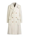 Lardini Double-breasted Wool Coat In White