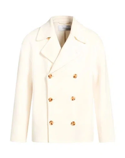 Lardini Man Coat White Size 40 Virgin Wool
