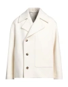 Lardini Man Coat White Size 40 Wool, Polyamide