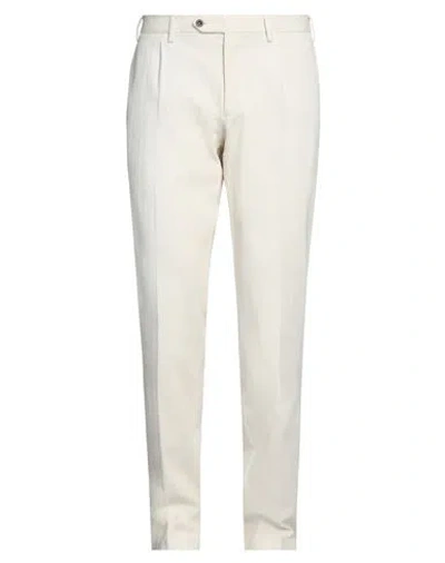 Lardini Man Jeans Ivory Size 38 Cotton, Linen, Elastane In White