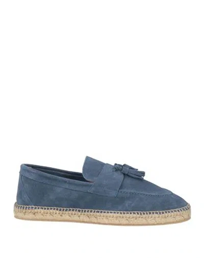 Lardini Man Espadrilles Blue Size 8 Leather