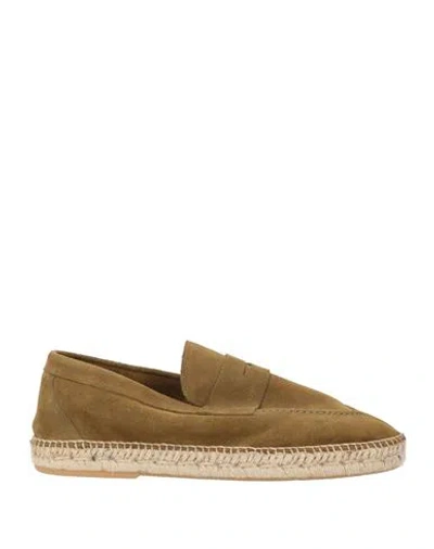 Lardini Man Espadrilles Khaki Size 8 Leather In Brown