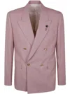 Lardini Structured Double-breasted Jacket Button Detailing