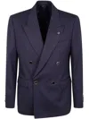 Lardini Man Feeling Double-breasted Jacket With Button Detailing In Dark Blue