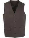 Lardini Man V-neck Sleeveless Tailored Front Pockets In Brown