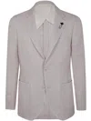 Lardini Iconic Textured Fabric Jacket With Button Cuffs