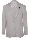 Lardini Iconic Textured Fabric Jacket With Button Cuffs In White