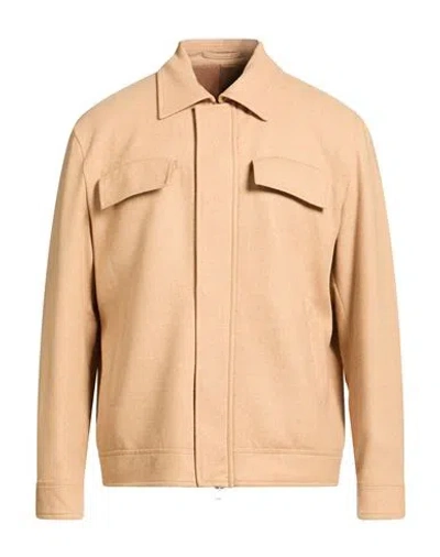 Lardini Man Jacket Beige Size M Wool, Cashmere In Neutral