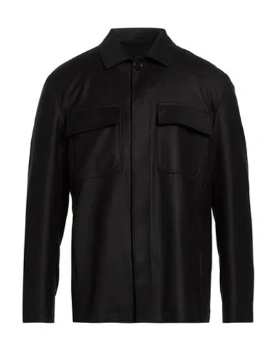 Lardini Man Jacket Black Size M Virgin Wool, Cashmere