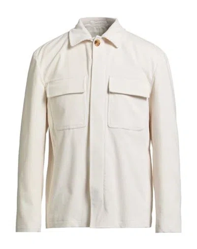 Lardini Man Jacket Ivory Size Xl Cotton, Elastane In White