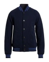 Lardini Man Jacket Midnight Blue Size L Wool, Polyamide