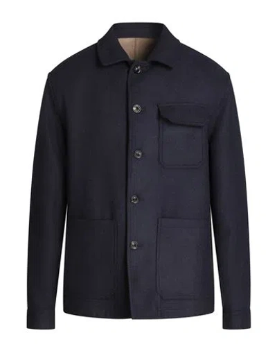 Lardini Man Jacket Midnight Blue Size S Wool, Silk, Cashmere