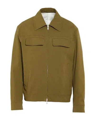 Lardini Man Jacket Military Green Size M Cotton, Elastane