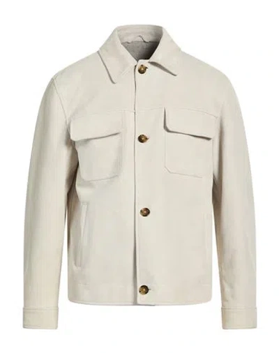 Lardini Man Jacket Off White Size 42 Goat Skin