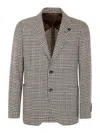 Lardini Classic Check Pattern Tailored Blazer In Beis