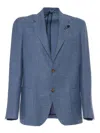 Lardini Rome Tailored Blazer With Textured Fabric In Blue