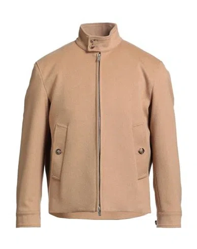 Lardini Man Jacket Sand Size 36 Wool In Neutral