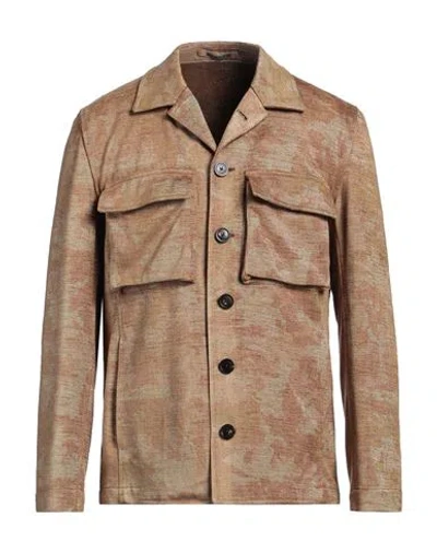 Lardini Man Jacket Sand Size M Acrylic, Polyester In Beige