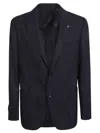 Lardini Velvet Blazer Jacket With Tailored Fit And Classic Notch Lapels In Navy