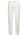 Lardini Man Jeans Ivory Size 38 Cotton, Elastane