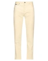 Lardini Man Jeans Pastel Yellow Size 33 Cotton, Elastane