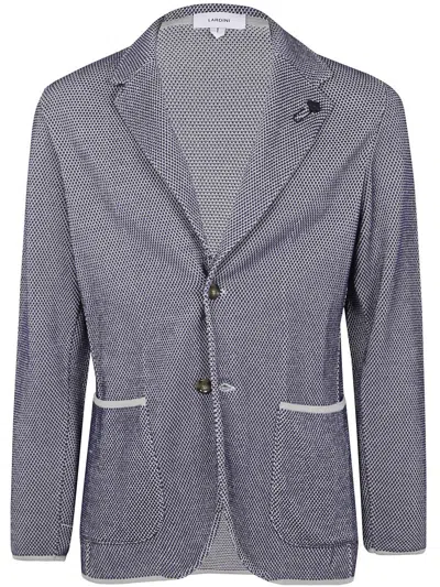 Lardini Man Knit Jacket In Blue