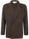 Lardini Knit Jacket Button Detailing In Brown