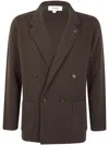 Lardini Knit Jacket Button Detailing In Brown