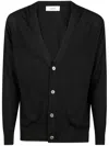 Lardini Button-front Wool Cardigan In Black