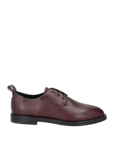Lardini Man Lace-up Shoes Plum Size 9 Leather In Purple