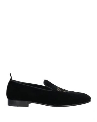 Lardini Man Loafers Black Size 10 Textile Fibers