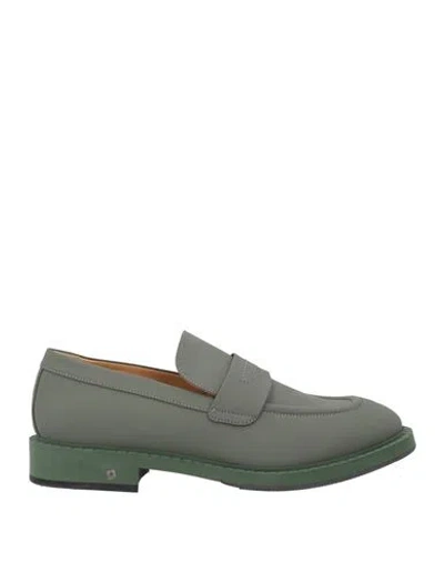 Lardini Man Loafers Military Green Size 10 Leather
