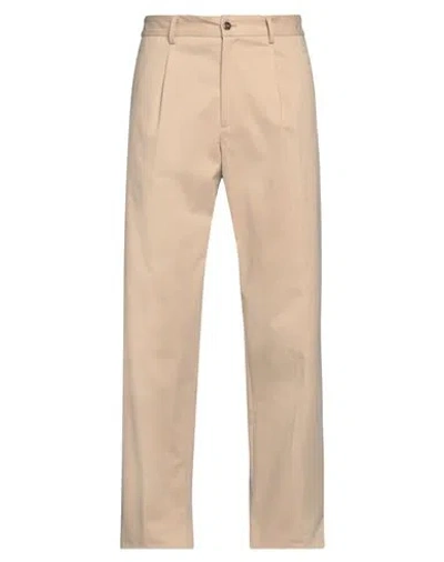 Lardini Man Pants Beige Size 32 Cotton, Elastane In Sand