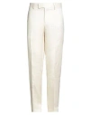 Lardini Linen-blend Flat-front Trousers In Neutral