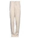 Lardini Man Pants Beige Size 38 Linen, Lycra In Beige