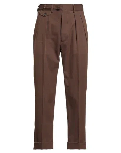 Lardini Man Pants Brown Size 34 Cotton, Wool, Polyamide, Elastane