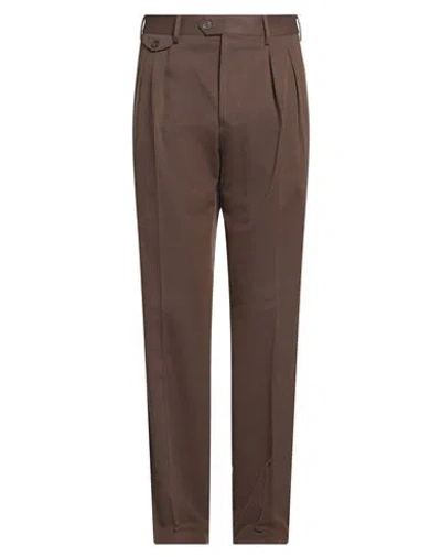 Lardini Man Pants Brown Size 40 Cotton, Wool, Polyamide, Elastane