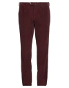 Lardini Man Pants Burgundy Size 40 Cotton, Elastane