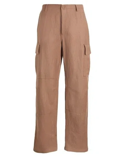 Lardini Man Pants Camel Size 26 Linen, Wool
