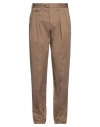 Lardini Man Pants Camel Size 36 Cotton, Elastane In Sand