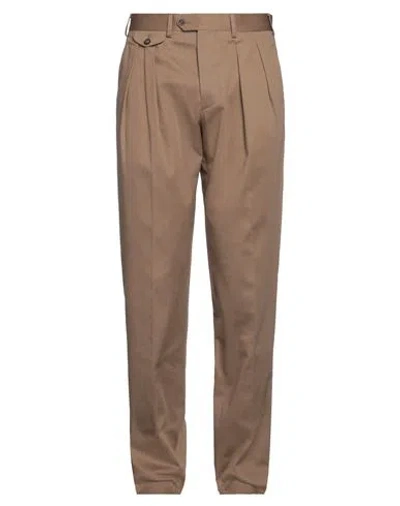 Lardini Man Pants Camel Size 36 Cotton, Elastane In Sand