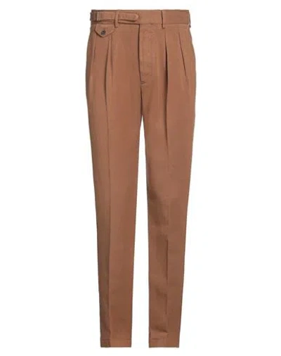 Lardini Man Pants Camel Size 36 Cotton, Wool In Brown