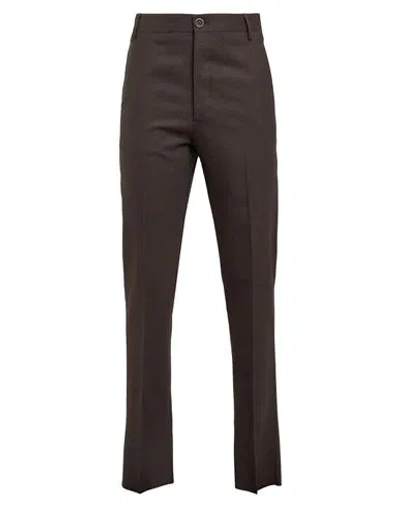 Lardini Man Pants Dark Brown Size 38 Wool, Elastane In Brown