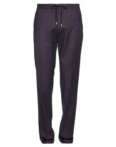 Lardini Man Pants Dark Purple Size 34 Wool, Elastane