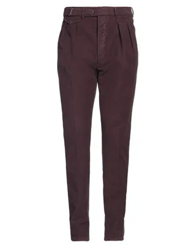 Lardini Man Pants Plum Size 34 Cotton, Elastane In Purple