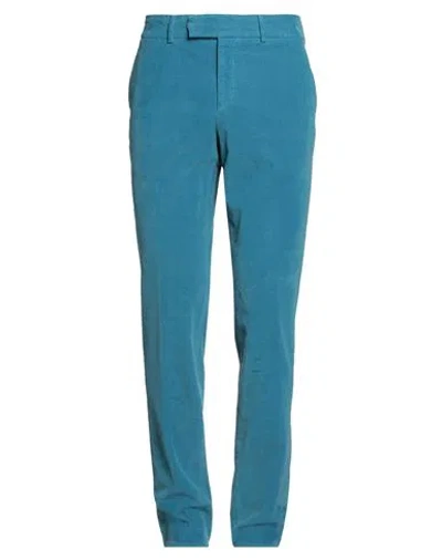 Lardini Man Pants Deep Teal Size 34 Cotton, Lyocell, Elastane In Blue