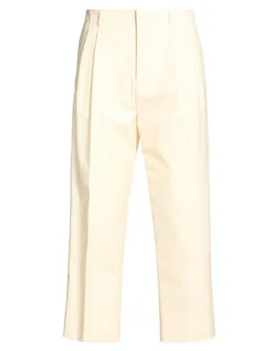 Lardini Man Pants Ivory Size 30 Cotton, Wool, Polyamide, Elastane In White