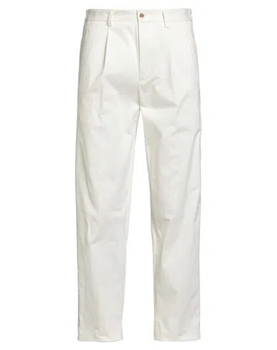 Lardini Man Pants Ivory Size 38 Cotton, Elastane In White