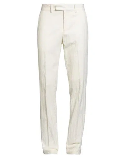 Lardini Man Pants Ivory Size 38 Viscose, Cotton, Elastane In White